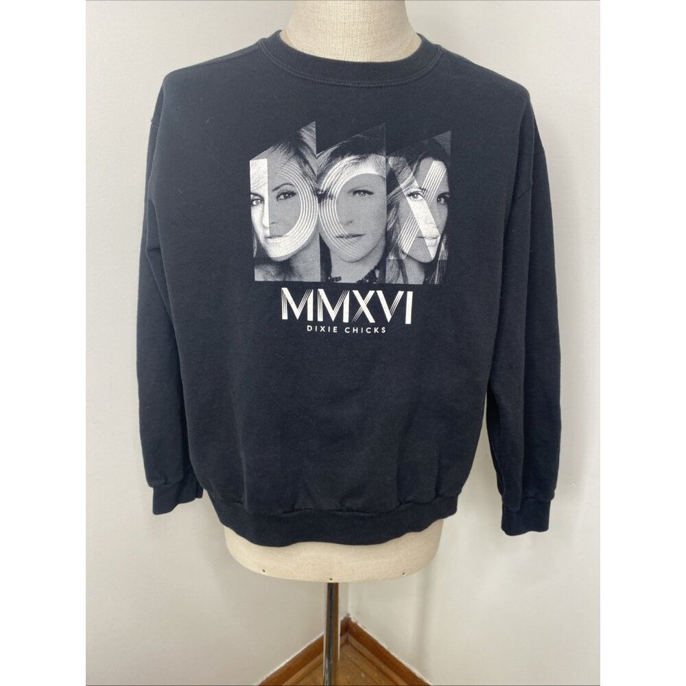 DCX MMXVI Dixie Chicks Sweater Shirt Large Black Concert 2016 Tour Band
